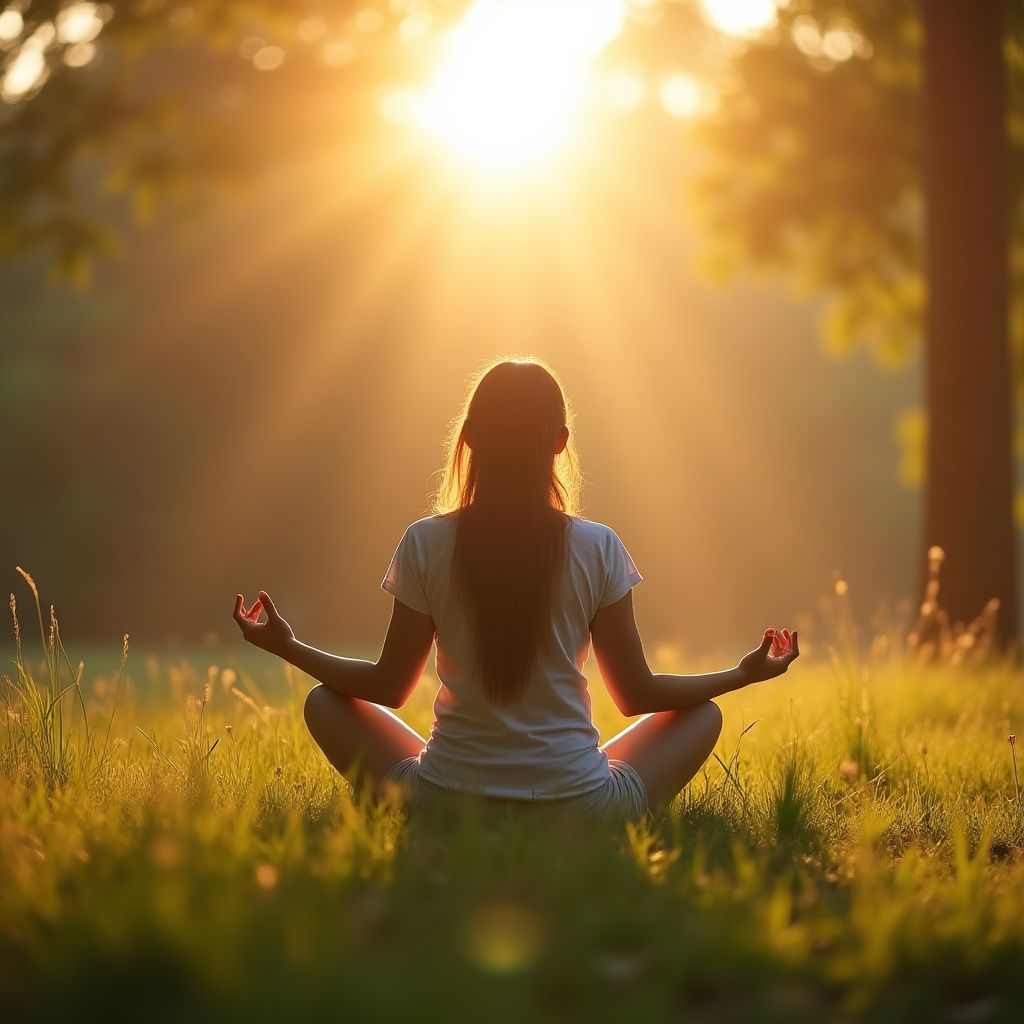 Meditation im Freien während eines Retreats